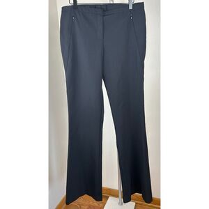 Escada Pants Trousers MidRise Straight Smooth Side Zip Black EU 40 US 10